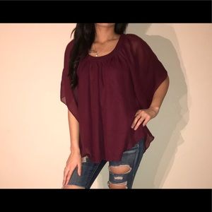 Maroon top